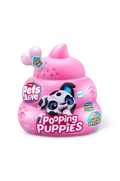 Pets Alive - Jucarie de plus interactiva catelus cu accesorii surpriza, Poopi...