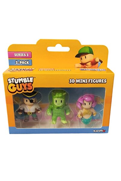 Noriel Set de 3 mini-figurine 3D Stumble Guys, Seria 3 - Pirat Seadog, Trol d...