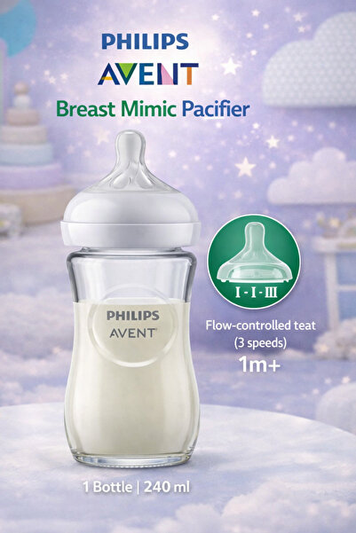Philips Avent Biberon din sticlă PHILIPS AVENT SCY933/01, Natural Response, 2...