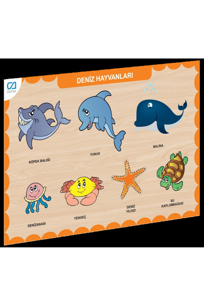 CA Games Caahs-3212 Wooden Sea Animals Find-And-Pluck