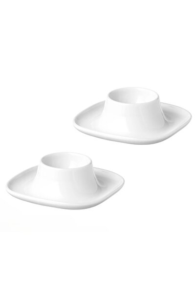 IKEA QUİCK 2 Adet Yumurtalık, Beyaz Renk 10x10 cm Feldispat Porselen Kahvaltı...