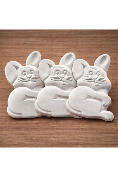OEM Set of 3 Plaster figurines Rabbit, Easter, 14.5x10 cm