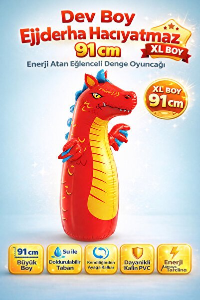 YILDIRIM OYUNCAK 91 cm Dev Boy Ejderha Hacıyatmaz | Kendiliğinden Kalkar, Day...