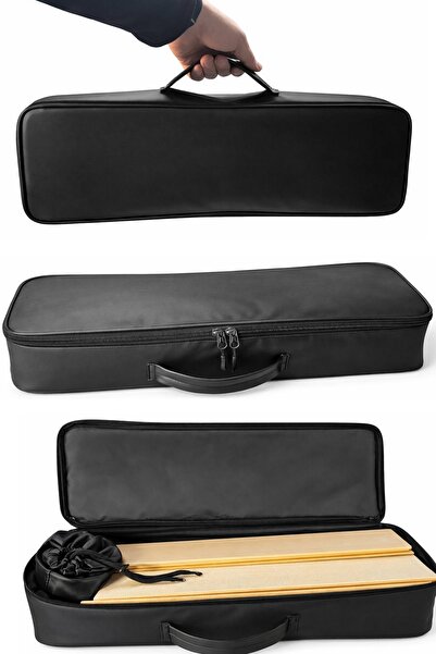 Stok CITY Okey Çantası & Istaka Çantası – 50×20×10 cm, fermaurlu suni deri Ku...