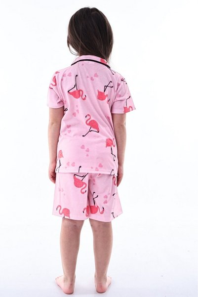 minitrends Stretch Fabric Single Jersey Fabric Girls' Nightgown Set with Shorts