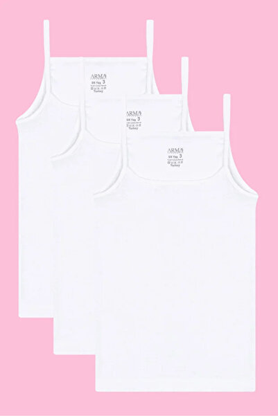 Disa kız çocuk İP ASKILI atlet BEYAZ 3'LÜ PAKET