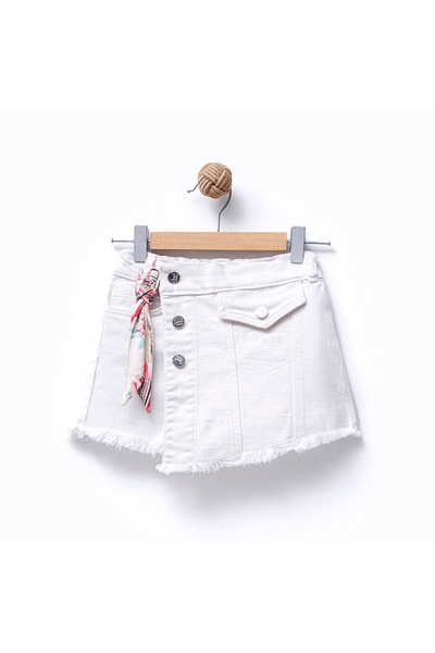 DIDuStore Lovemaxx Girls' 5-6-7-8 Years Old Pocket Detail Raw Skirt