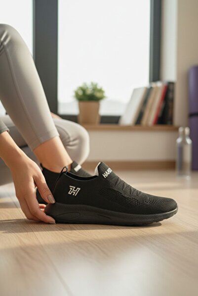 enoch Women's Black Laceless Slip-Ons Easy Wear and Breathable Comfort Shoes