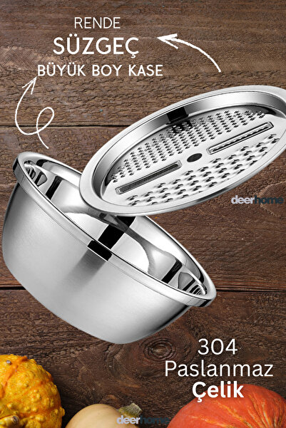 Saule Paslanmaz Çelik Çok Fonksiyonlu Rende ve Sebze Hazırlama Kabı SOYACAK H...