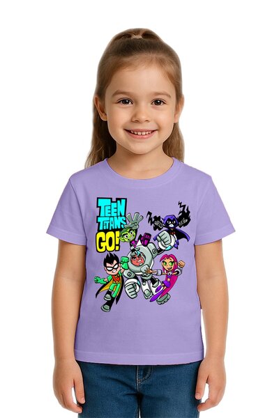 SEDİRLİ تي شيرت للأطفال من الجنسين Teen Titans Go مطبوع مصنوع من قماش قطني مم...