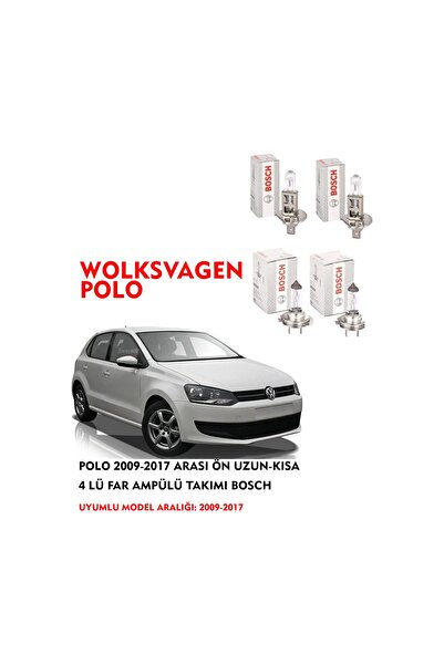 Bosch POLO 2009-2017 ARASI ÖN UZUN-KISA 4 LÜ FAR AMPÜLÜ TAKIMI