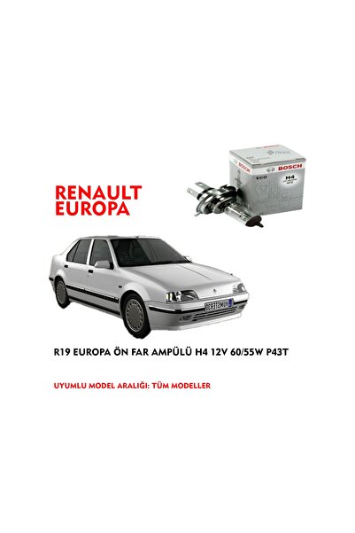 Bosch R19 EUROPA ÖN FAR AMPÜLÜ 12V 60/55W (1ADET) P43T