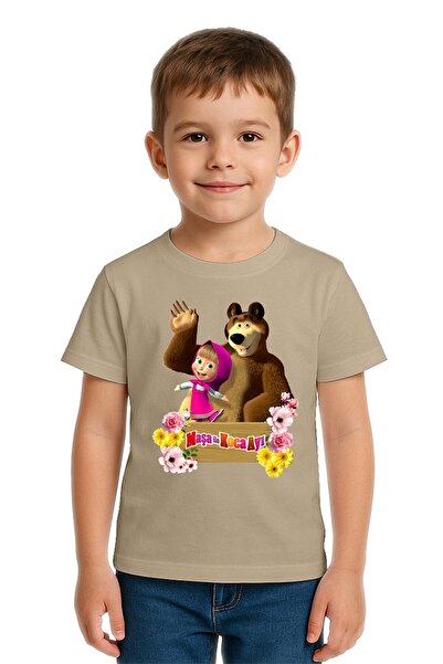 SEDİRLİ Tricou unisex pentru copii Masha și Ursul cu imprimeu bumbac bucăți d...