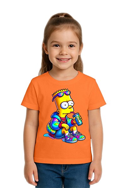 SEDİRLİ Unisex Simpsons με τύπωμα Παιδικό μπλουζάκι από χτενισμένο βαμβακερό ...