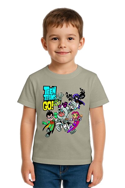 SEDİRLİ Tricou unisex pentru copii Teen Titans Go cu imprimeu bumbac bucăți d...