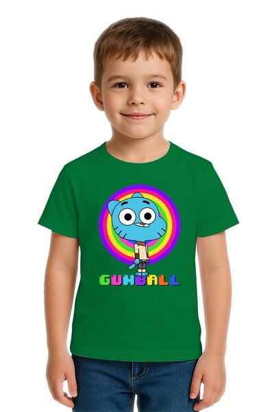 SEDİRLİ تي شيرت للأطفال من الجنسين gumball مطبوع مصنوع من قماش قطني ممشط قطن ...