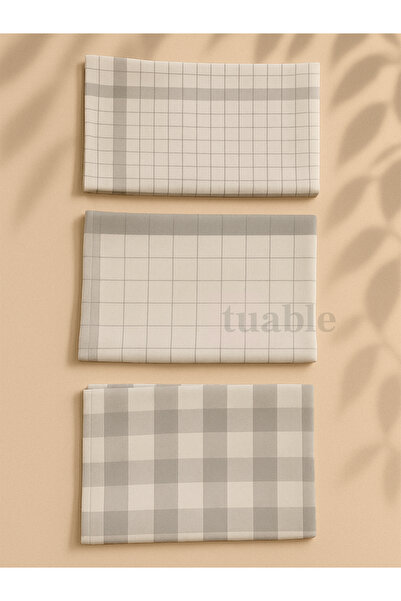 Tuable Monika Set od 3 sive Pamuk krpa za sušenje 45x65 cm – upijajuće, mekan...