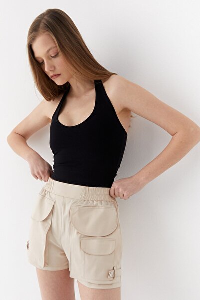 MARKALİSTE Mini Cargo Shorts Beige