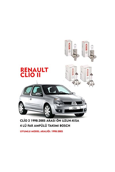 Bosch CLİO 2 2000 MODEL ÖN UZUN-KISA 4 LÜ FAR AMPÜLÜ TAKIMI