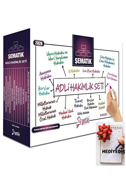 Yetki Yayıncılık Yetki Yayınları 2026 Şematik Adli Hakimlik Seti (NOT DEFTERİ...