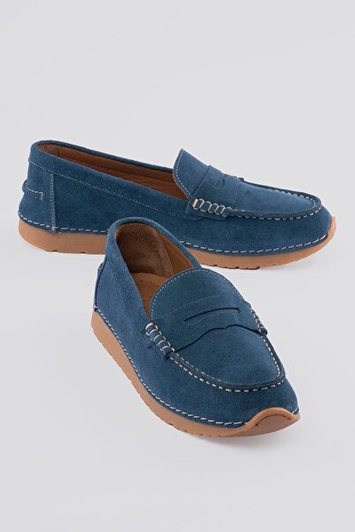 Mubiano حذاء نسائي أصلي جلد سويدي حذاء لوفر بنعل مريح للاستخدام اليومي من مون...