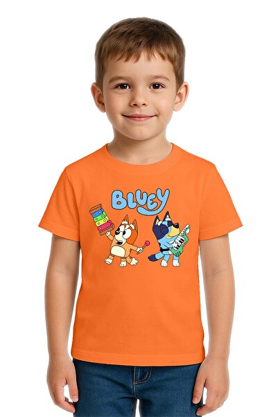 SEDİRLİ تي شيرت للأطفال من الجنسين من Bluey مطبوع مصنوع من قماش قطني ممشط قطن...