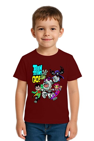 SEDİRLİ تي شيرت للأطفال من الجنسين Teen Titans Go مطبوع مصنوع من قماش قطني مم...