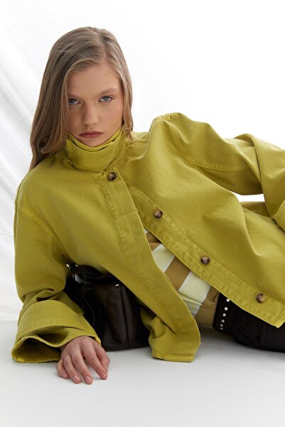 MARKALİSTE Mock Neck Jacket Green