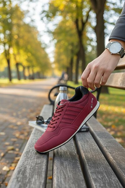 enoch Unisex sportske cipele boje burgundi sa više bočnih pruga i pertama