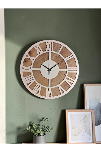 ERGEÇ TASARIM Ceas de perete modern cu numere romane de 40 cm – Mecanism sile...