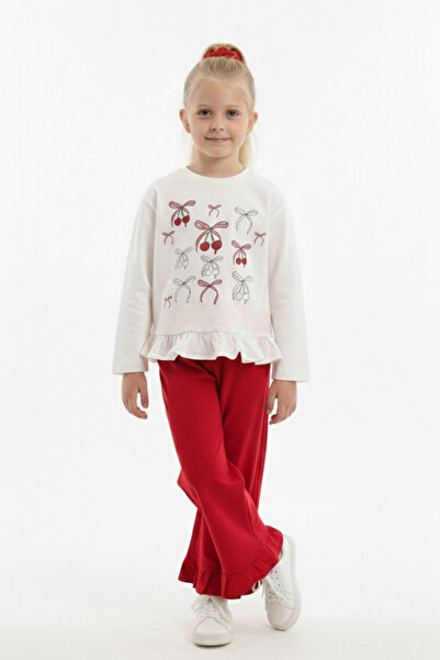 bunny hopp Girl's 100% Cotton Ruffle Top and Bottom Set - with Buckle Gift (Ages 3-8)