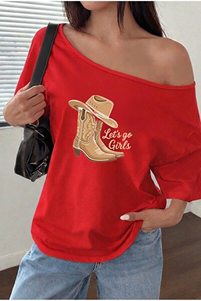 FUFLUNS HODAJMO DEVOJKI ŠTAMPANA ŠIROKA ŽENSKA MAJICA SA OKRUGLIM IZREZOM