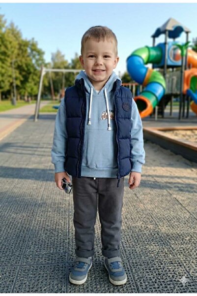 Yağmur Giyim Canoz Puffer 3-Piece Boy's Set with Yelek and Trousers 3-5 Years...