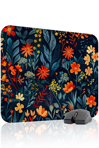 mousepad bastir لوحة ماوس ألعاب مطاطية مخيطة بنقوش زهور مانع للانزلاق V3 - 48...