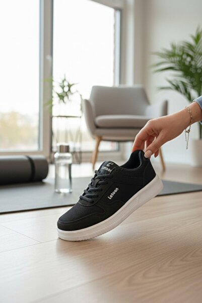 enoch Women's Side Panel Brand Detailed and Lace-Up Sneakers
