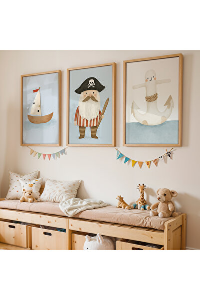 Artiera Σετ ζωγραφικής 3 τεμαχίων με θέμα τη θάλασσα για αγορίστικο δωμάτιο μ...