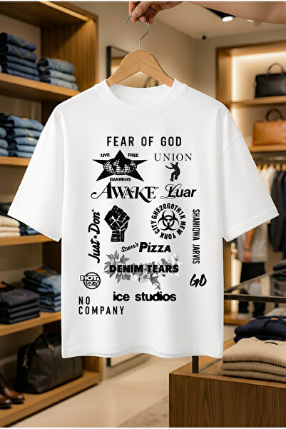 FEEL STYLE تي شيرت صيفي بأكمام قصيرة مضاد للعرق قطن قطعة مطبوع تي شيرت ماركات...