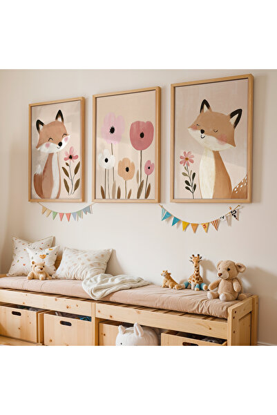 Artiera Σετ ζωγραφικής 3 τεμαχίων Bohemian Nordic Παιδικό Δωμάτιο με ξύλινο π...