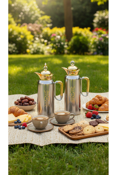 Generic 1 liter/750ml tea and coffee thermos set