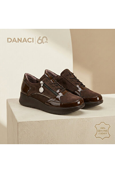 DANACI Kadın Hakiki Deri Comfort Sneaker - Fermuarlı Günlük Rahat Ayakkabı