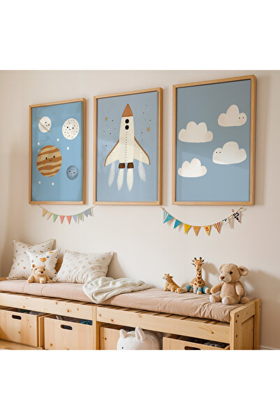 Artiera Σετ ζωγραφικής 3 τεμαχίων με ξύλινο πλαίσιο για αγορίστικο δωμάτιο με...