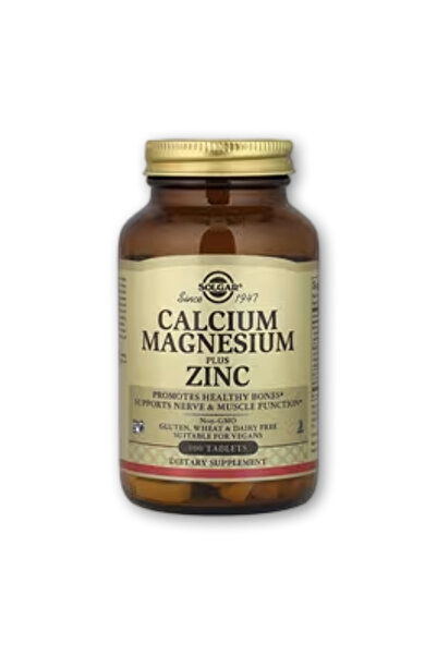 GLUTEN FREE Calcium, Magnesium, and Zinc 100 Tablets