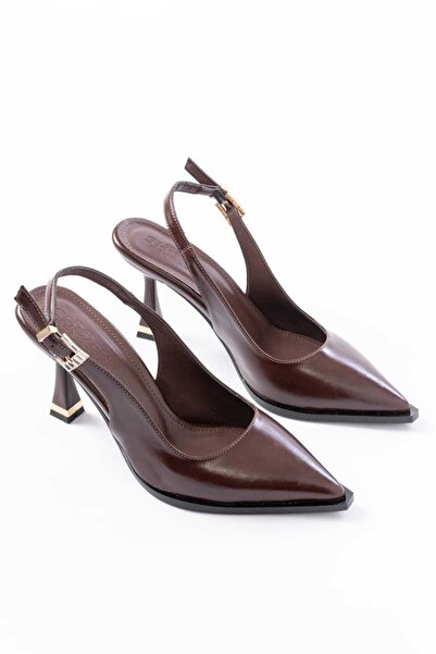 Griffa Women's Evening Dress Shoes Gold Buckled Pointed Toe 9cm Heels