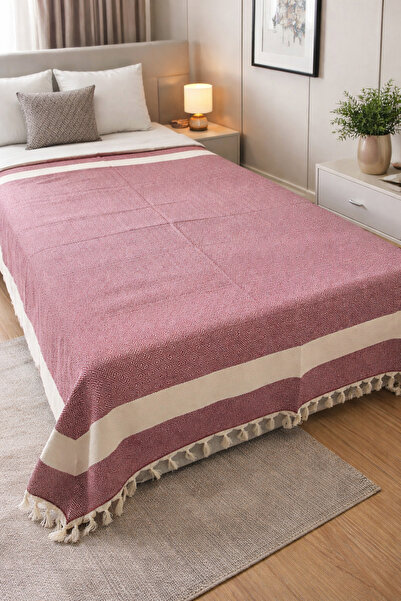 YAREN TEKSTİL 200X240 متعدد الأغراض 100% قطن طبيعي غطاء سرير غطاء أريكة