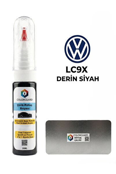 COLORGUARD Volkswagen LC9X Derin Siyah İğneli ve Fırçalı Şişe Rötuş Boyası ve...