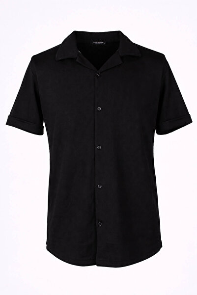 trender 26Yss9000032 Black Men's Shirt Corded Fabric