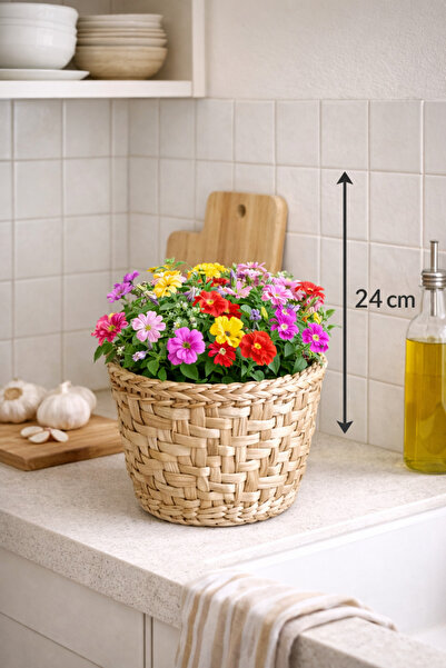 Marrone خوص أزرق بلون الكوبالت × 24 سم بتصميم أصيل