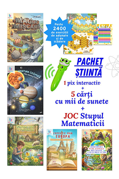 minibooks Pix Interactiv + 5 Cărți Educaționale + Jocul „Stupul Matematicii”