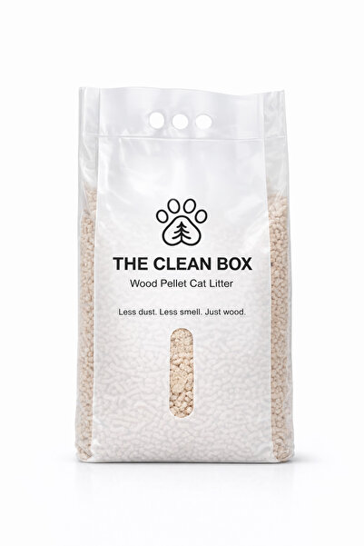 The Clean Box Ahşap Pelet Kedi Kumu 10L Doğal Tozsuz Kokusuz Emici