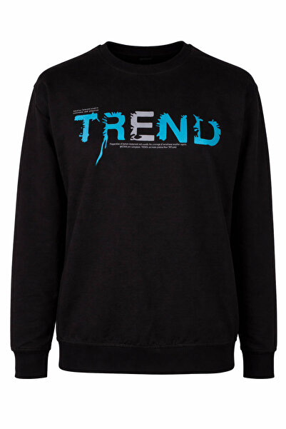 trender 26Yg08000051 Black Men's Sweatshirt Trend Print 0 Collar